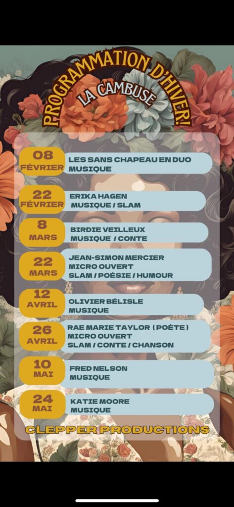 Poetry for Clepper Productions in St. Jean Port Joli!